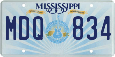 MS license plate MDQ834