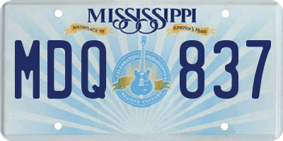 MS license plate MDQ837