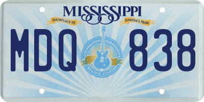 MS license plate MDQ838