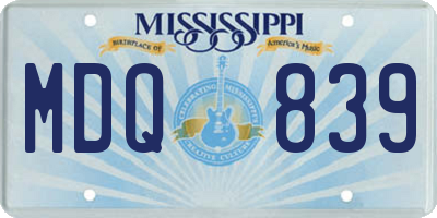 MS license plate MDQ839