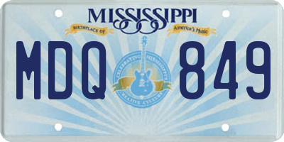 MS license plate MDQ849