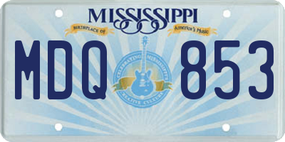 MS license plate MDQ853