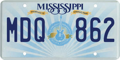 MS license plate MDQ862