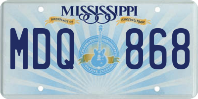 MS license plate MDQ868