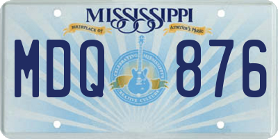 MS license plate MDQ876