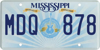 MS license plate MDQ878