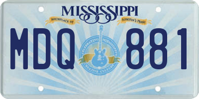 MS license plate MDQ881