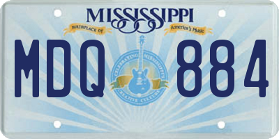 MS license plate MDQ884