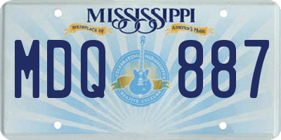 MS license plate MDQ887