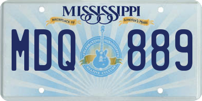 MS license plate MDQ889