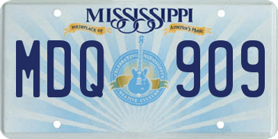 MS license plate MDQ909