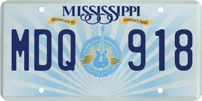 MS license plate MDQ918