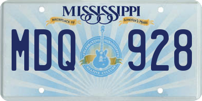 MS license plate MDQ928