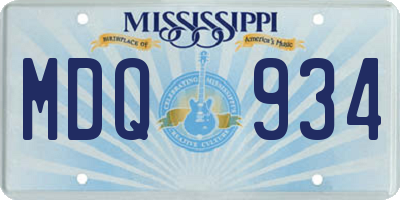 MS license plate MDQ934