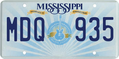 MS license plate MDQ935