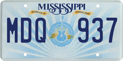 MS license plate MDQ937