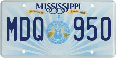 MS license plate MDQ950