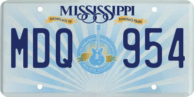 MS license plate MDQ954