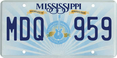MS license plate MDQ959