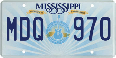 MS license plate MDQ970