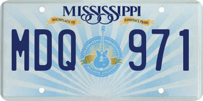 MS license plate MDQ971