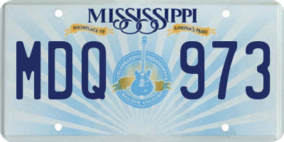 MS license plate MDQ973