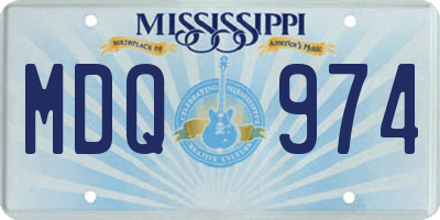 MS license plate MDQ974