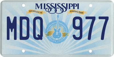 MS license plate MDQ977