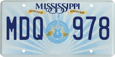MS license plate MDQ978