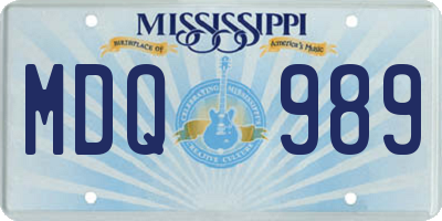 MS license plate MDQ989