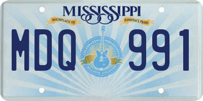 MS license plate MDQ991