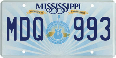 MS license plate MDQ993