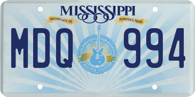 MS license plate MDQ994