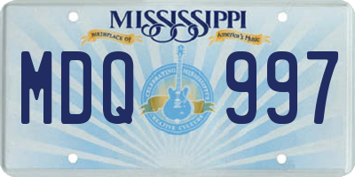 MS license plate MDQ997
