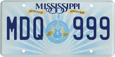 MS license plate MDQ999