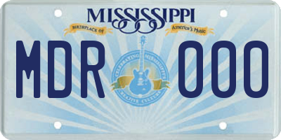 MS license plate MDR000