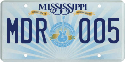 MS license plate MDR005