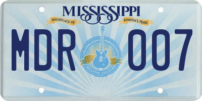 MS license plate MDR007