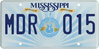 MS license plate MDR015