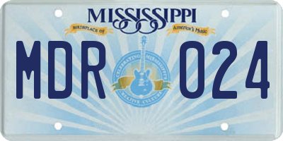 MS license plate MDR024
