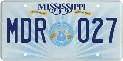 MS license plate MDR027