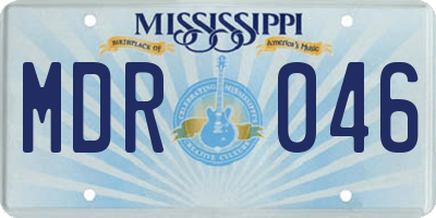 MS license plate MDR046