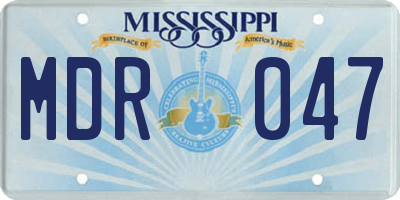 MS license plate MDR047