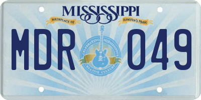 MS license plate MDR049