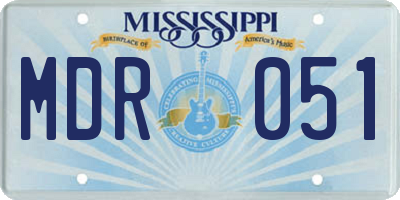 MS license plate MDR051