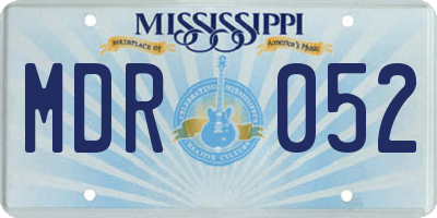 MS license plate MDR052