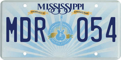 MS license plate MDR054