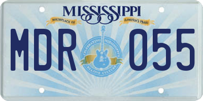 MS license plate MDR055