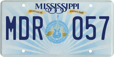 MS license plate MDR057