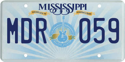 MS license plate MDR059